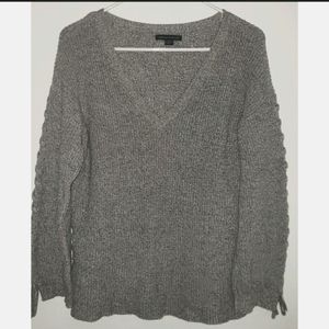 American Eagle Grey V-Neck Sweater